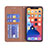 Coque Portefeuille Motif Fantaisie Livre Cuir Etui Clapet L04 pour Apple iPhone 14 Marron Petit