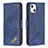 Coque Portefeuille Motif Fantaisie Livre Cuir Etui Clapet L05 pour Apple iPhone 14 Bleu Petit