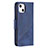 Coque Portefeuille Motif Fantaisie Livre Cuir Etui Clapet L05 pour Apple iPhone 14 Bleu Petit