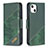 Coque Portefeuille Motif Fantaisie Livre Cuir Etui Clapet L05 pour Apple iPhone 14 Vert