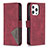 Coque Portefeuille Motif Fantaisie Livre Cuir Etui Clapet L06 pour Apple iPhone 15 Pro Rouge