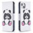 Coque Portefeuille Motif Fantaisie Livre Cuir Etui Clapet L07 pour Apple iPhone 15 Blanc