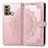 Coque Portefeuille Motif Fantaisie Livre Cuir Etui Clapet pour Motorola Moto G60 Or Rose