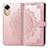 Coque Portefeuille Motif Fantaisie Livre Cuir Etui Clapet pour Oppo A17K Or Rose