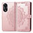 Coque Portefeuille Motif Fantaisie Livre Cuir Etui Clapet pour Oppo A58 4G Or Rose