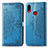 Coque Portefeuille Motif Fantaisie Livre Cuir Etui Clapet pour Samsung Galaxy A10s Bleu