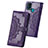 Coque Portefeuille Motif Fantaisie Livre Cuir Etui Clapet pour Samsung Galaxy F41 Violet
