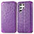 Coque Portefeuille Motif Fantaisie Livre Cuir Etui Clapet pour Samsung Galaxy S24 Ultra 5G Violet