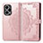 Coque Portefeuille Motif Fantaisie Livre Cuir Etui Clapet pour Xiaomi Poco F5 5G Or Rose Petit