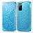 Coque Portefeuille Motif Fantaisie Livre Cuir Etui Clapet S01D pour Samsung Galaxy S20 FE 5G Bleu