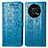 Coque Portefeuille Motif Fantaisie Livre Cuir Etui Clapet S03D pour Huawei Nova Y90 Bleu