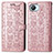 Coque Portefeuille Motif Fantaisie Livre Cuir Etui Clapet S03D pour Realme C30s Or Rose