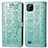 Coque Portefeuille Motif Fantaisie Livre Cuir Etui Clapet S03D pour Realme Narzo 50i Vert Petit