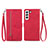 Coque Portefeuille Motif Fantaisie Livre Cuir Etui Clapet S03D pour Samsung Galaxy S21 Plus 5G Rouge