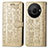 Coque Portefeuille Motif Fantaisie Livre Cuir Etui Clapet S03D pour Sharp Aquos R8s Pro Or