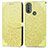 Coque Portefeuille Motif Fantaisie Livre Cuir Etui Clapet S04D pour Motorola Moto E40 Jaune