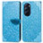 Coque Portefeuille Motif Fantaisie Livre Cuir Etui Clapet S04D pour Motorola Moto Edge X30 5G Bleu Petit
