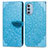 Coque Portefeuille Motif Fantaisie Livre Cuir Etui Clapet S04D pour Motorola Moto G51 5G Bleu
