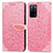 Coque Portefeuille Motif Fantaisie Livre Cuir Etui Clapet S04D pour Oppo A55 5G Or Rose