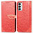 Coque Portefeuille Motif Fantaisie Livre Cuir Etui Clapet S04D pour Samsung Galaxy M23 5G Rouge