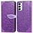 Coque Portefeuille Motif Fantaisie Livre Cuir Etui Clapet S04D pour Samsung Galaxy M23 5G Violet