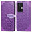 Coque Portefeuille Motif Fantaisie Livre Cuir Etui Clapet S04D pour Vivo X70 Pro 5G Violet