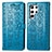 Coque Portefeuille Motif Fantaisie Livre Cuir Etui Clapet S05D pour Samsung Galaxy S22 Ultra 5G Bleu