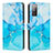 Coque Portefeuille Motif Fantaisie Livre Cuir Etui Clapet Y01X pour Samsung Galaxy S20 Lite 5G Bleu