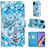 Coque Portefeuille Motif Fantaisie Livre Cuir Etui Clapet Y02B pour Samsung Galaxy M40S Bleu Clair