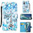 Coque Portefeuille Motif Fantaisie Livre Cuir Etui Clapet Y02B pour Samsung Galaxy Note 20 5G Bleu Clair