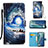 Coque Portefeuille Motif Fantaisie Livre Cuir Etui Clapet Y02B pour Samsung Galaxy Note 20 5G Bleu Royal