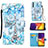Coque Portefeuille Motif Fantaisie Livre Cuir Etui Clapet Y02B pour Samsung Galaxy Quantum4 5G Bleu Clair Petit