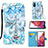 Coque Portefeuille Motif Fantaisie Livre Cuir Etui Clapet Y02B pour Samsung Galaxy S20 Lite 5G Bleu Clair