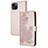 Coque Portefeuille Motif Fantaisie Livre Cuir Etui Clapet Y02X pour Apple iPhone 14 Or Rose