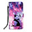 Coque Portefeuille Motif Fantaisie Livre Cuir Etui Clapet Y03B pour Apple iPhone 14 Plus Violet