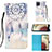 Coque Portefeuille Motif Fantaisie Livre Cuir Etui Clapet Y03B pour Samsung Galaxy M12 Bleu Clair