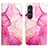 Coque Portefeuille Motif Fantaisie Livre Cuir Etui Clapet YB4 pour Sony Xperia 1 V Rose Rouge