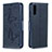 Coque Portefeuille Papillon Livre Cuir Etui Clapet B01F pour Samsung Galaxy A70S Bleu