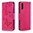 Coque Portefeuille Papillon Livre Cuir Etui Clapet B01F pour Samsung Galaxy A70S Rose Rouge