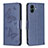 Coque Portefeuille Papillon Livre Cuir Etui Clapet B01F pour Samsung Galaxy F14 5G Bleu