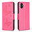 Coque Portefeuille Papillon Livre Cuir Etui Clapet B01F pour Samsung Galaxy F14 5G Rose Rouge