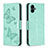 Coque Portefeuille Papillon Livre Cuir Etui Clapet B01F pour Samsung Galaxy F14 5G Vert