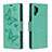 Coque Portefeuille Papillon Livre Cuir Etui Clapet B01F pour Samsung Galaxy Note 10 Plus 5G Vert