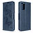 Coque Portefeuille Papillon Livre Cuir Etui Clapet B01F pour Samsung Galaxy S20 Bleu