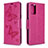 Coque Portefeuille Papillon Livre Cuir Etui Clapet B01F pour Samsung Galaxy S20 Rose Rouge