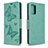 Coque Portefeuille Papillon Livre Cuir Etui Clapet B01F pour Samsung Galaxy S20 Vert