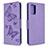 Coque Portefeuille Papillon Livre Cuir Etui Clapet B01F pour Samsung Galaxy S20 Violet Clair