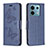 Coque Portefeuille Papillon Livre Cuir Etui Clapet B01F pour Xiaomi Redmi Note 13 Pro 5G Bleu