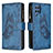 Coque Portefeuille Papillon Livre Cuir Etui Clapet B03F pour Samsung Galaxy M32 4G Bleu