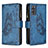 Coque Portefeuille Papillon Livre Cuir Etui Clapet B03F pour Samsung Galaxy S20 5G Bleu
